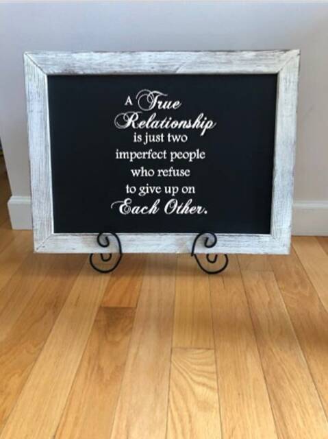 A True Relationship Is Just Two Imperfect People Who Refuse To Give Up On Each Other. Vinyl Wall Decal. Mirror Wedding Decals - image 1