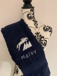 Horse Jump Towel - Personalised Face Cloth/Hand Bath Horse Riding