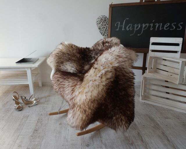 Sheepskin Mouflon Throw Genuine Leather Sheep Skin Decorative Rug 52'' X 30 - image 1