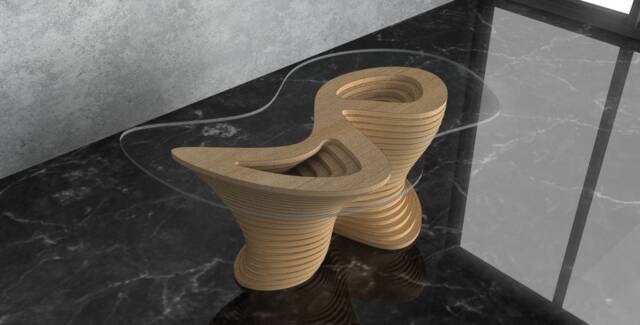 Parametric Coffee Table [44] Cnc Files - Sculptural Living Room Dxf Digital Download - image 1