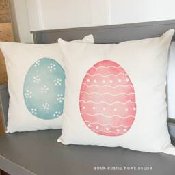 Linen Easter Egg Pillow Cover Spring Home Decor - thumbnail 3