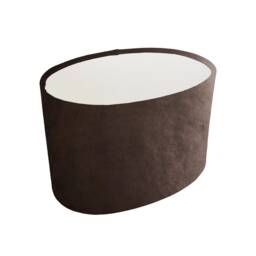 Oval Brown Lampshade in Velvet With White Lining