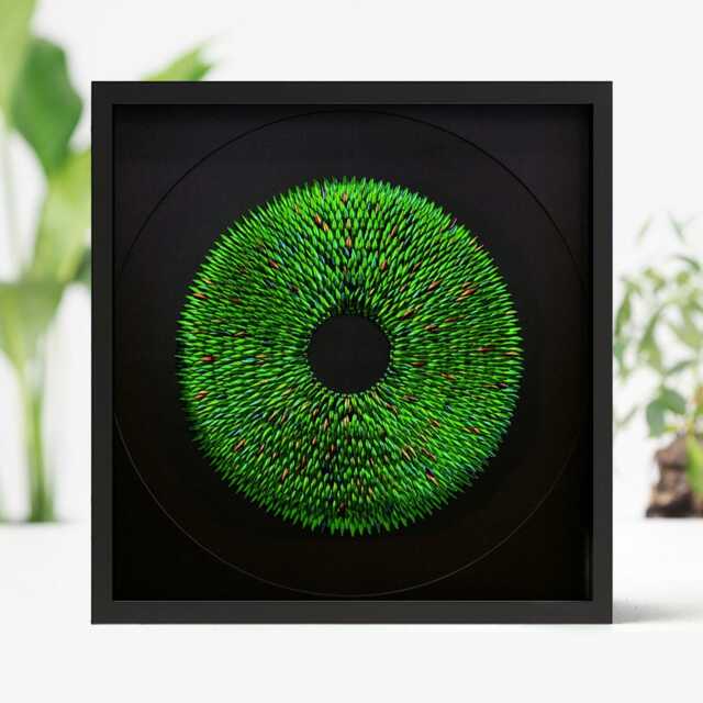 xl Framed Jewel Beetle Wing Elytra Mosaic Art - Luxury Insect Wall Decor, Iridescent Natural Specimen Artwork, 75x75cm Statement Piece - image 1