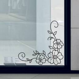 Floral Window Sticker Shop Decal Home Stickers Flower Decoration Display - thumbnail 2