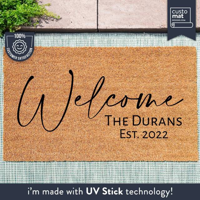 Personalized Family Last Name Doormat - Custom Rug Door Mat Welcome Housewarming Gift - image 1