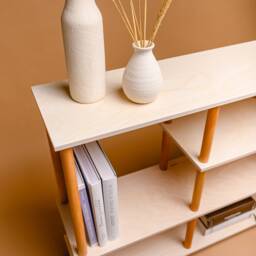 Timeless Mid-Century Modern Bookcase With Contemporary Minimalist Style Functionality. Custom Design Hand-Made Modular Storage Unit - thumbnail 2