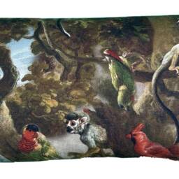 Beasties Cushion Cover Golden Age Art Renaissance Monkeys Trees Cockatoos Parrots Animals - thumbnail 2