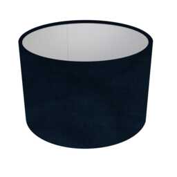 Navy Velvet Drum Lampshade, Modern Home Decor - thumbnail 1