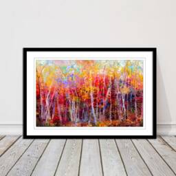 Colourful Autumn Trees. Oil Painting Print. Framed Picture With Choice Of Frame Colours - thumbnail 1