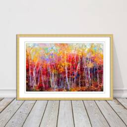 Colourful Autumn Trees. Oil Painting Print. Framed Picture With Choice Of Frame Colours - thumbnail 2