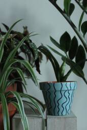 Hand Painted Terracotta Plant Pot For Houseplants - Customisable With Drainage & Saucers To Match Great Gift Idea - thumbnail 1