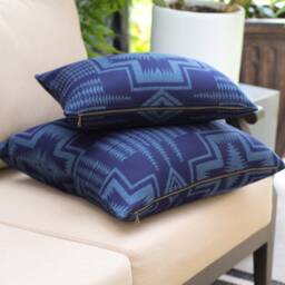 Harding Indigo Outdoor Pillow Cover, Navy Southwestern Cover - Made To Order - thumbnail 3