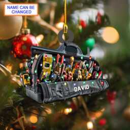 Custom Name Plumber Tool Bag Personalized Ornament, Christmas Tree Hanging Decor, Flat 2D Ornament - thumbnail 1