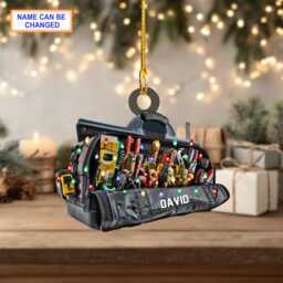 Custom Name Plumber Tool Bag Personalized Ornament, Christmas Tree Hanging Decor, Flat 2D Ornament - thumbnail 2