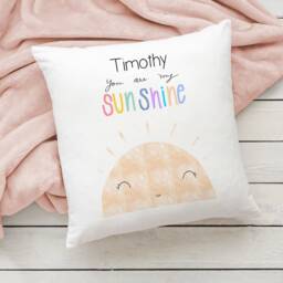 Gift For Children Personalised Cushion You Are My Sunshine Keepsake Girls Boys Custom Pillow Cushions Babies Nursery Decor Girl Boy Bedroom - thumbnail 2