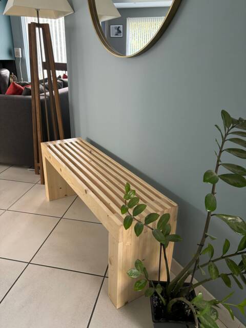 Recycled Solid Wood Entryway Bench - Eco-Friendly & Elegant - image 1