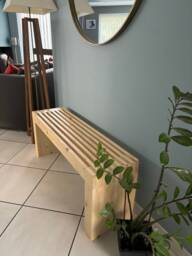 Recycled Solid Wood Entryway Bench - Eco-Friendly & Elegant - thumbnail 1