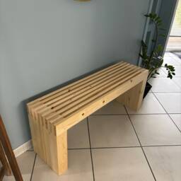 Recycled Solid Wood Entryway Bench - Eco-Friendly & Elegant - thumbnail 2