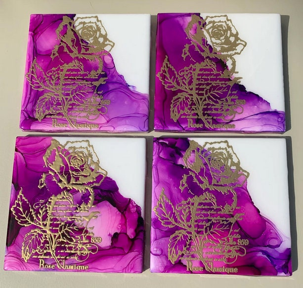 Coaster - Resin On Square Ceramic - image 1