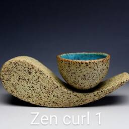 Ceramic Zen Sculpture Wabi Sabi Japanese Garden Decor - thumbnail 2