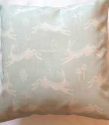 Woodland Hare Blue Cotton Cushion Cover/Pillow Scatter Cushion
