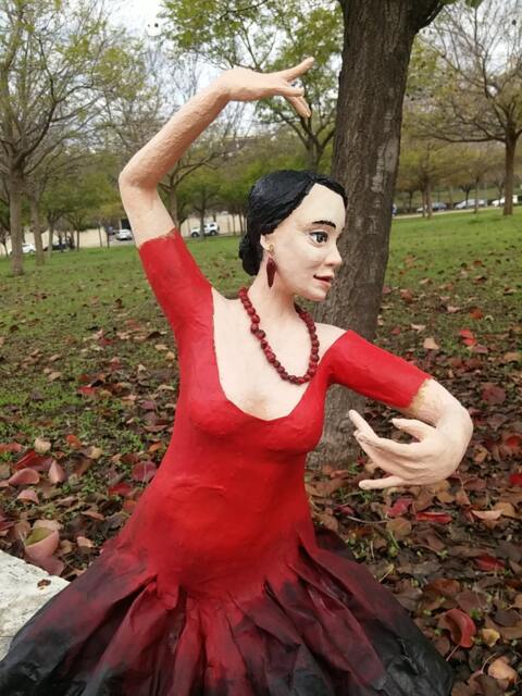 Flamenco Dancer, Paper Mache Sculpture, Home Decor Flamenco Dancer - image 1