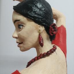 Flamenco Dancer, Paper Mache Sculpture, Home Decor Flamenco Dancer - thumbnail 2
