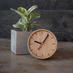 Minimalist Oak Wood Desk Clock Modern Table Decor