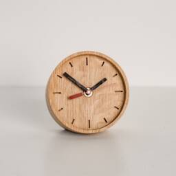 Minimalist Oak Wood Desk Clock Modern Table Decor - thumbnail 3