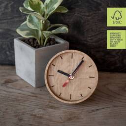 Minimalist Oak Wood Desk Clock Modern Table Decor - thumbnail 2