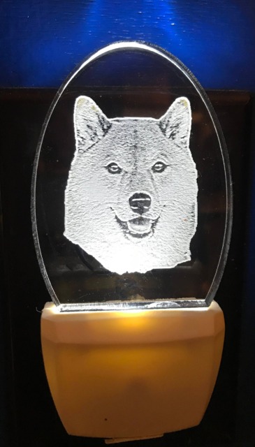 Shibu Inu Nightlight Etched in Detail Clear Acrylic Designed By Deborah Houser Personalized Light Has 3 Color Options Dog Pet Lover Gift - image 1