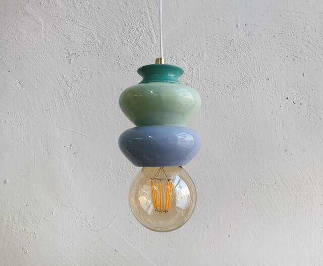 Pendant Ceramic Lamp, Hanging Lampshade, Handmade Design, Contemporary Artwork Creation, Unique Light Fixture Gift - image 1