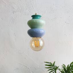 Pendant Ceramic Lamp, Hanging Lampshade, Handmade Design, Contemporary Artwork Creation, Unique Light Fixture Gift - thumbnail 3