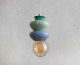 Pendant Ceramic Lamp, Hanging Lampshade, Handmade Design, Contemporary Artwork Creation, Unique Light Fixture Gift - thumbnail 1