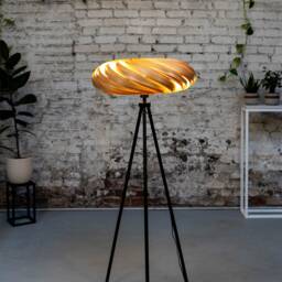 standing Lamp Made Of Olive Ash Wood, Handmade Design Lamp
