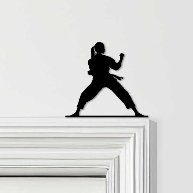 Door Topper Karate Fighter Woman Various Colours Top Of Decorative Sign - Novelty Wall Decor, Frame Art, Art - image 1