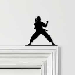 Door Topper Karate Fighter Woman Various Colours Top Of Decorative Sign - Novelty Wall Decor, Frame Art, Art - thumbnail 1