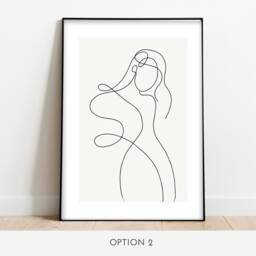 Woman Line Art Print Set Of 6, Neutral Home Decor - thumbnail 3