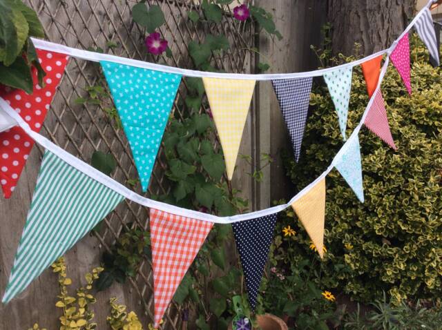 14 Flag Rainbow Flag Bunting/Fabric Garland Banner, Garden Parties, Birthday Photo Prop - image 1