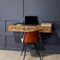 Rustic Floating Desk - Dressing Table With 2 Draws - thumbnail 1