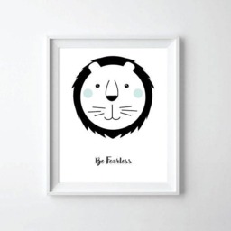 Lion Wall Clock - Kids Room Decor-Black & White Nursery Nursery Art Bedroom Decor - thumbnail 4