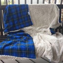 Handmade Nova Scotia Tartan Plaid Blanket, Luxe Minky Throw - 50x60 - thumbnail 3