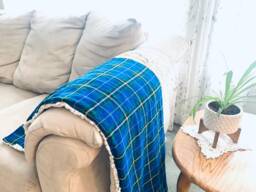 Handmade Nova Scotia Tartan Plaid Blanket, Luxe Minky Throw - 50x60 - thumbnail 1