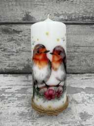 Robin Candle, Memorial Robins Appear When Loved Ones Are Near, Gift - thumbnail 1