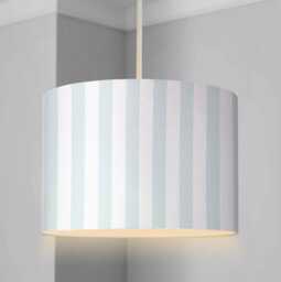 Lampshade - Nursery Ceiling Blue Stripes Lampshade Or Table Lampshade Childrens Room Round Lampshade, Stripe Decor