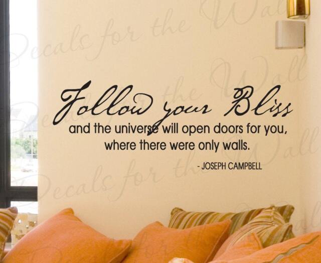 Follow Your Bliss Joseph Campbell Inspirational Motivational Large Wall Quote Decal Decoration Lettering Sticker Graphic Vinyl Decor Art I44 - image 1