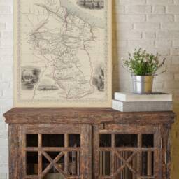 1851 British Guayana Guiana Map Old Of Style Giant Wall Map, Housewarming Gift Idea Costal Art Print - thumbnail 4