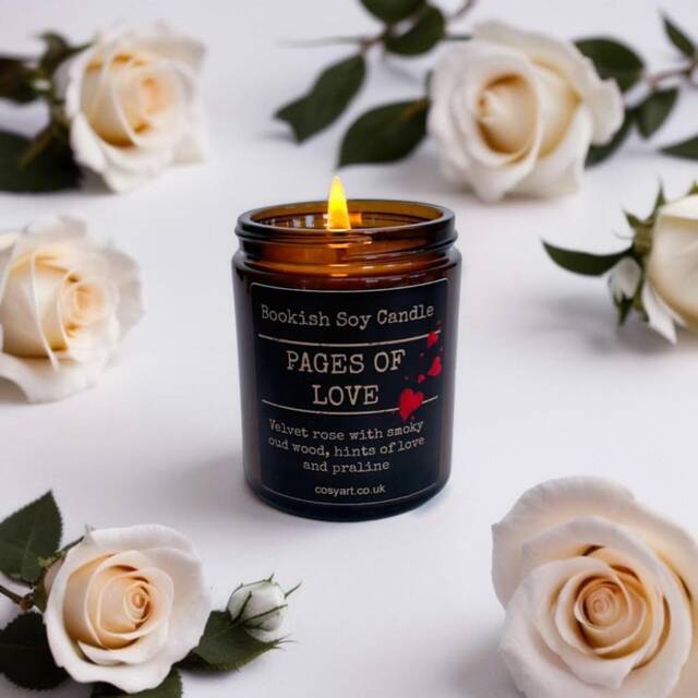 Bookish Candles - Pages Of Love Valentine's Day Candle Gift Rare Soy Wax Scented 180Ml 40H Burning Time - image 1