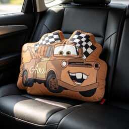 Personalized Tow Mater Pillow, Custom Name Kids Cars Character Nursery Decor, Race Car Bedroom Cushion - thumbnail 4