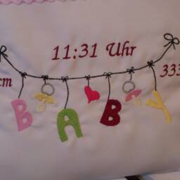 Pillow With Name For Birth - Baby Clothesline Pink 07 - thumbnail 3